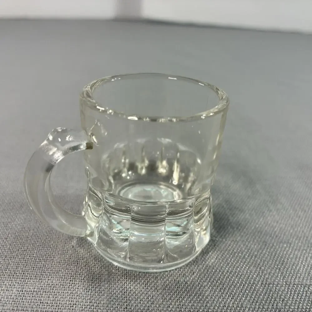 Vintage Libbey Mini Glass Beer Stein Shot Glass 2 Inch Clear Barware Mug USA